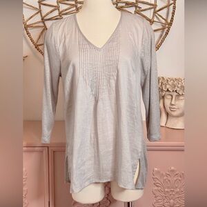 Women’s Small J. Jill ‎ Gray V-Neck Women's Top with 3/4 length sleeves